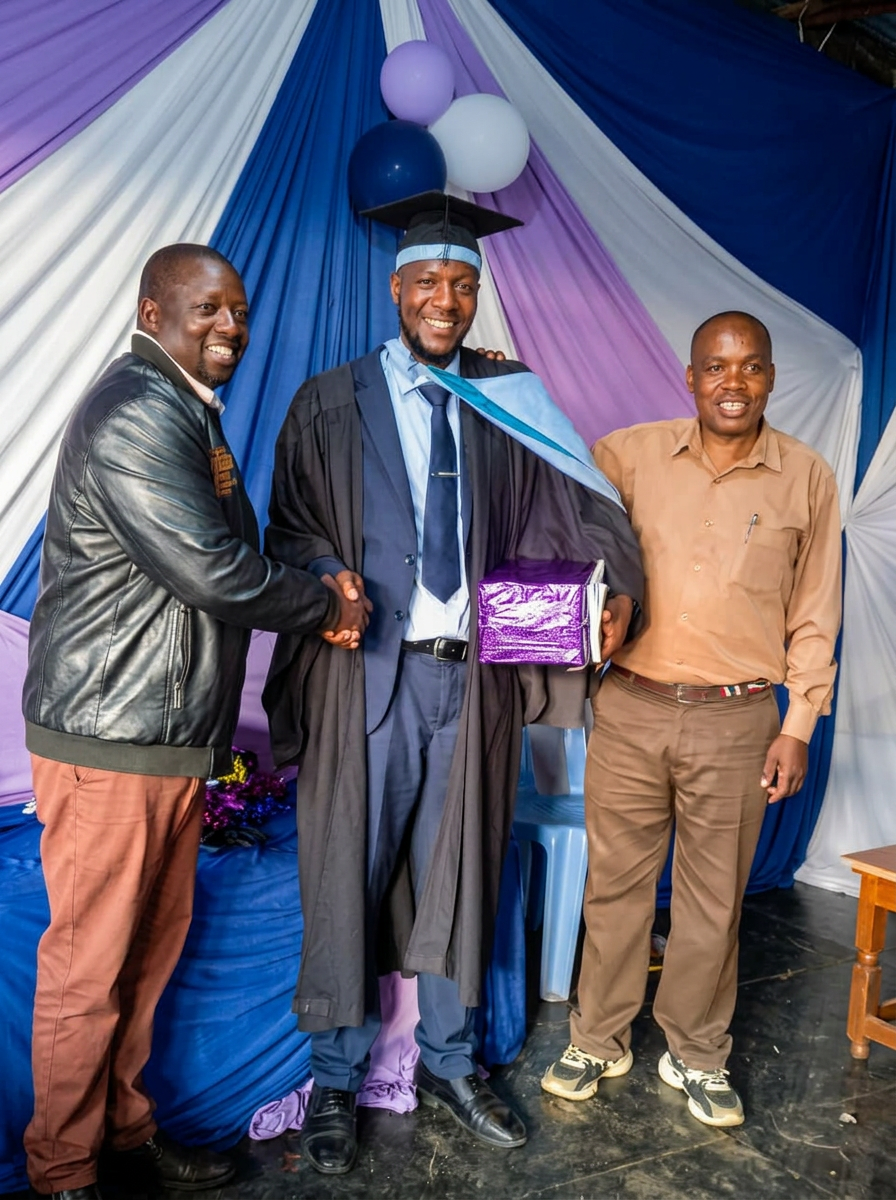 Celebrating with a graduate — Isoo honouring education milestones in the community.